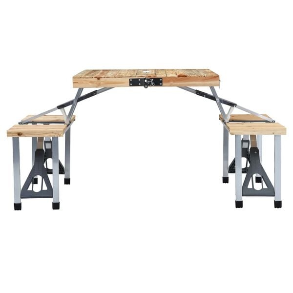 Vidaxl Klappbarer Campingtisch mit 4 Sitzen - 34% Rabatt - Silber