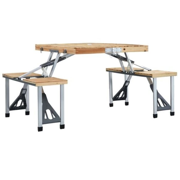 Vidaxl Klappbarer Campingtisch mit 4 Sitzen - 34% Rabatt - Silber