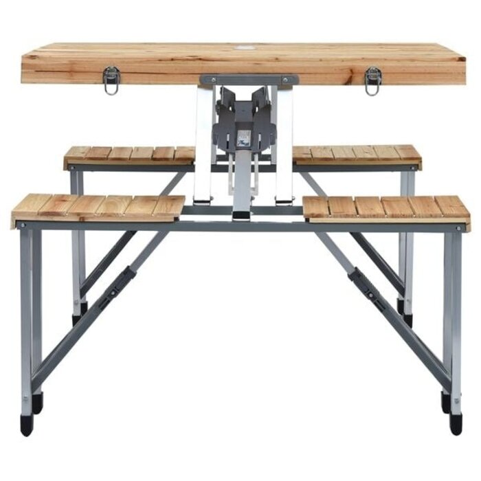 Vidaxl Klappbarer Campingtisch mit 4 Sitzen - 34% Rabatt - Silber