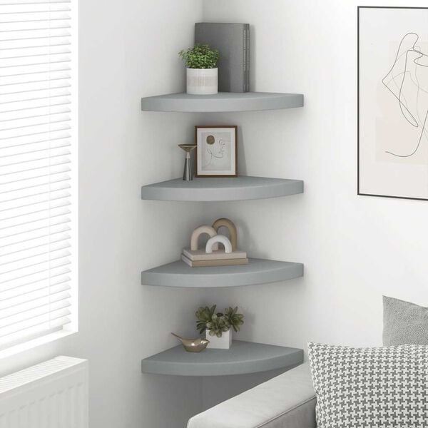 Vidaxl Eckregal schwebend 4er Set 35x35cm Grau - 34% Rabatt
