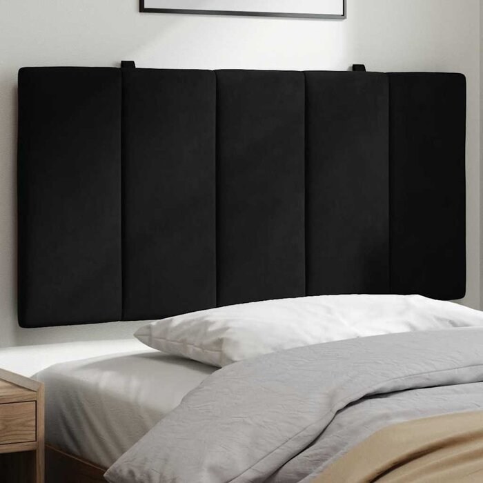 Vidaxl Samt Kopfkissen für Bettkopfteil 100 cm Schwarz - 31% Rabatt