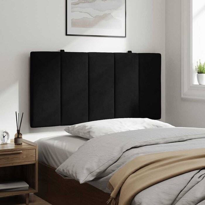 Vidaxl Samt Kopfkissen für Bettkopfteil 100 cm Schwarz - 31% Rabatt