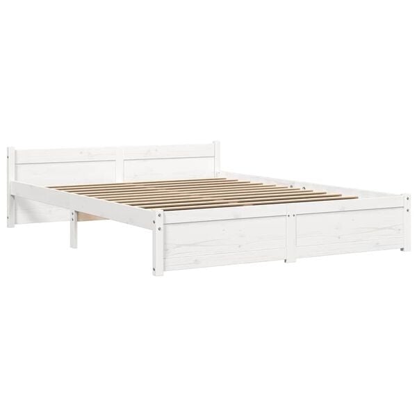 Vidaxl Massivholz Bettgestell 140x200 cm Kiefer Weiß - 34% Rabatt