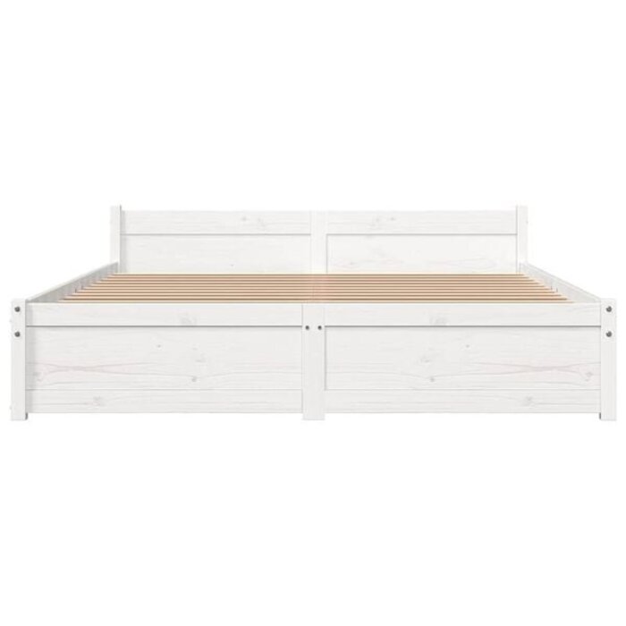 Vidaxl Massivholz Bettgestell 140x200 cm Kiefer Weiß - 34% Rabatt