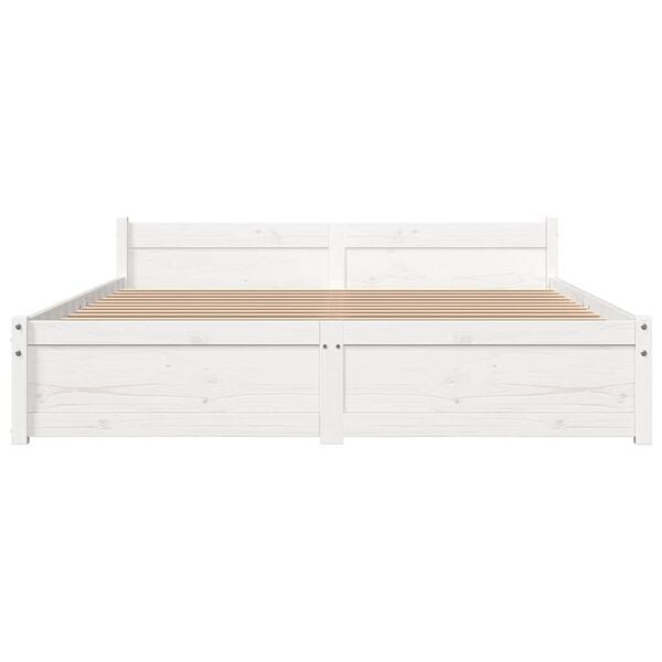 Vidaxl Massivholz Bettgestell 140x200 cm Kiefer Weiß - 34% Rabatt