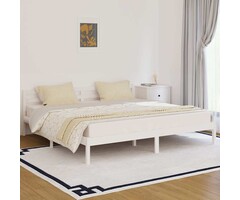 Vidaxl Massivholzbett Kiefer Weiß 200x200 cm - 34% Rabatt