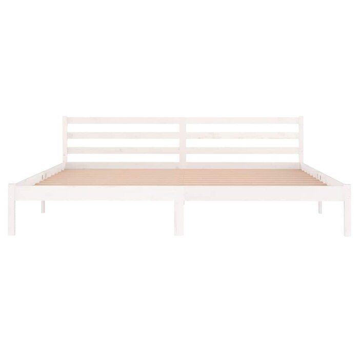 Vidaxl Massivholzbett Kiefer Weiß 200x200 cm - 34% Rabatt