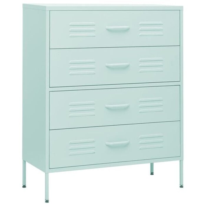 Vidaxl Schubladenkommode Stahl mint 80x35x101,5cm - 35% Rabatt