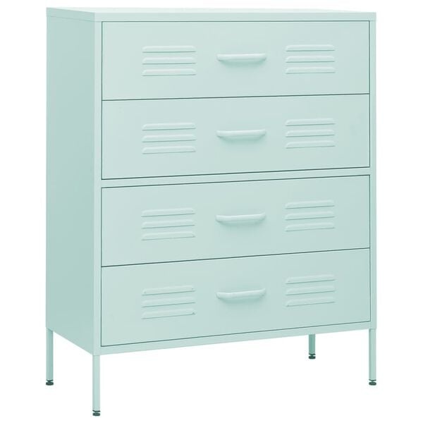 Vidaxl Schubladenkommode Stahl mint 80x35x101,5cm - 35% Rabatt
