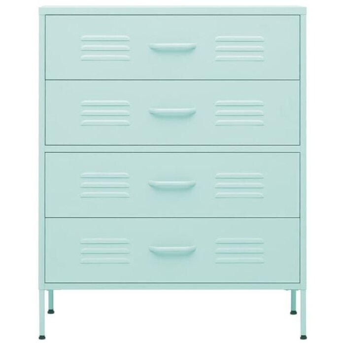 Vidaxl Schubladenkommode Stahl mint 80x35x101,5cm - 35% Rabatt
