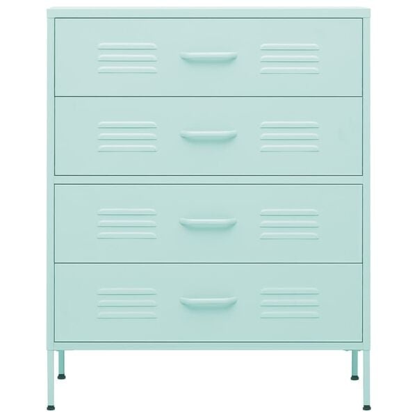 Vidaxl Schubladenkommode Stahl mint 80x35x101,5cm - 35% Rabatt