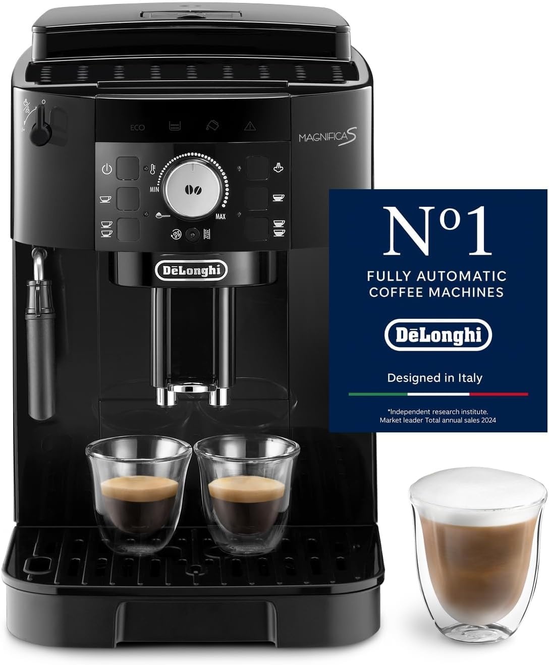 Kaffeevollautomat mit Milchaufschäumer - Schwarz - 35% Rabatt