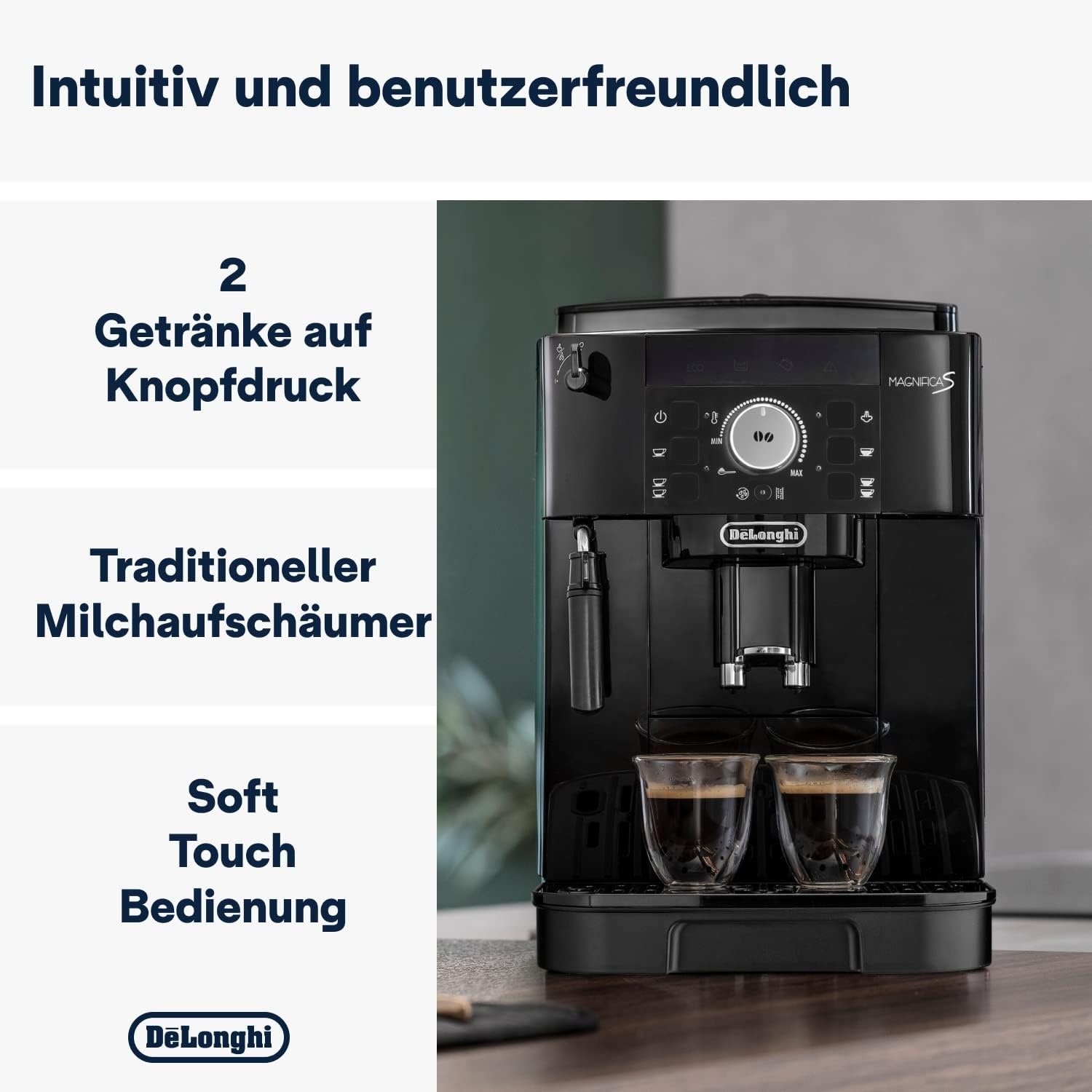 Kaffeevollautomat mit Milchaufschäumer - Schwarz - 35% Rabatt