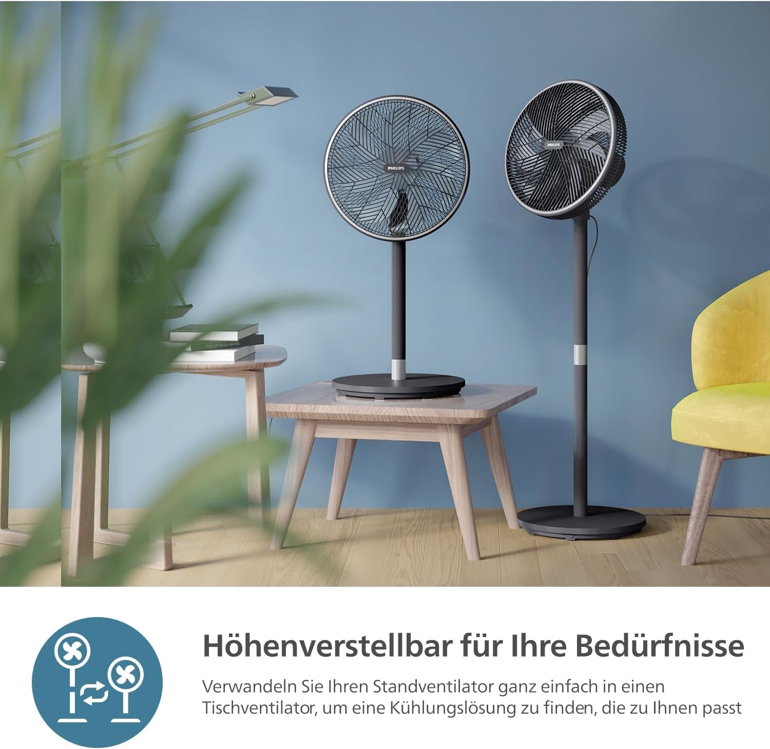 Standventilator 2-in-1, 19 dB, App-Steuerung, Schwarz - 34% Rabatt