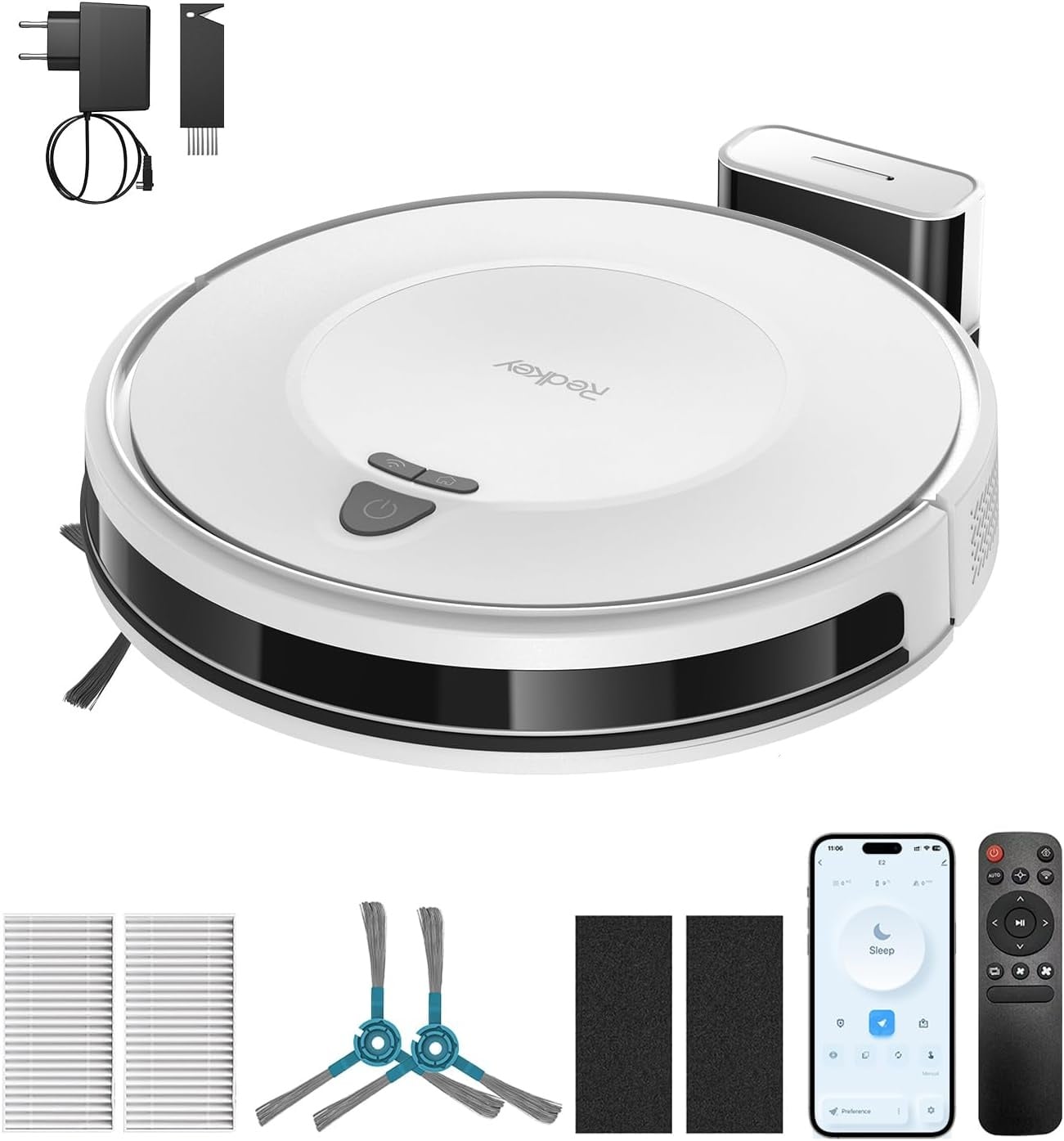 Saugroboter E6 Weiß, 3800Pa, 7,5cm flach - 34% Rabatt auf Auspackware