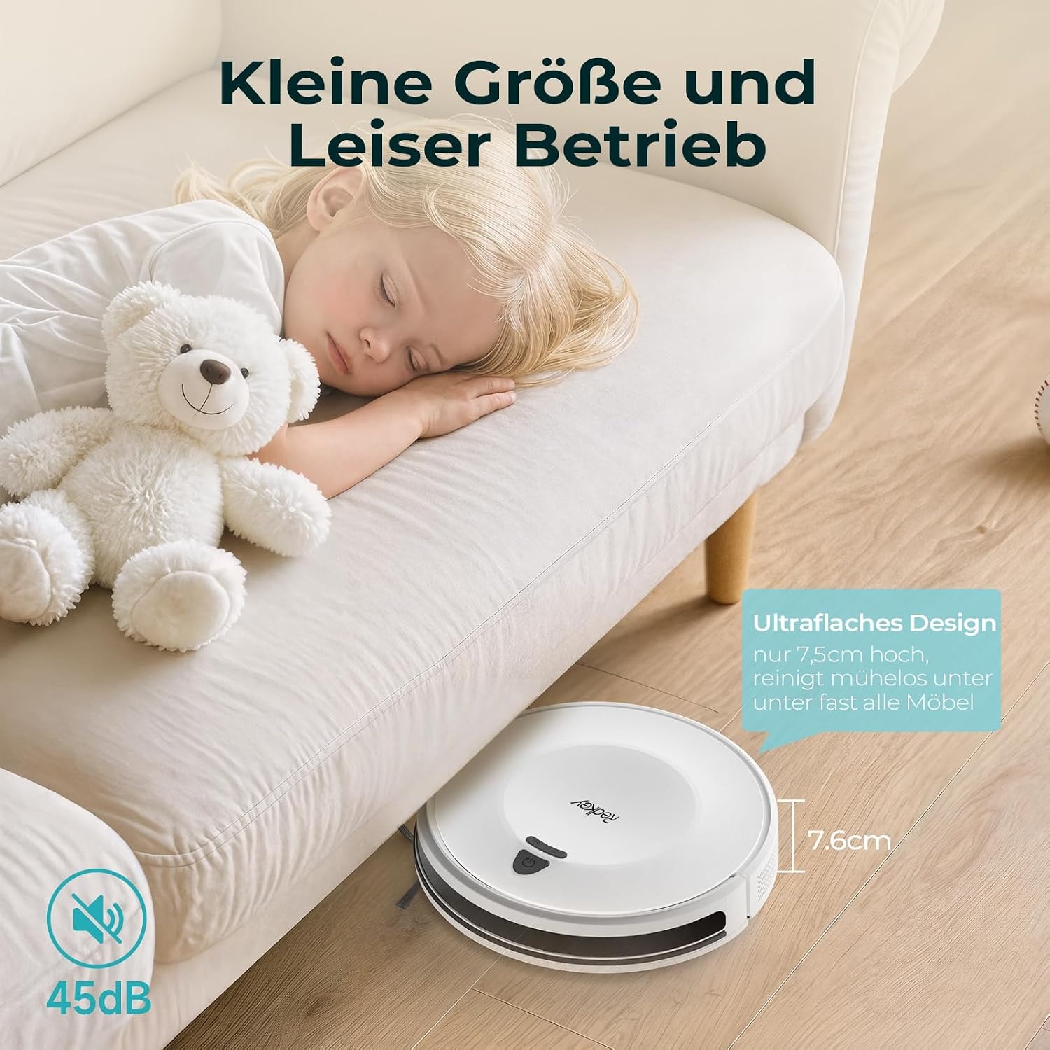 Saugroboter E6 Weiß, 3800Pa, 7,5cm flach - 34% Rabatt auf Auspackware