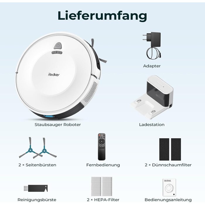 Saugroboter E6 Weiß, 3800Pa, 7,5cm flach - 34% Rabatt auf Auspackware