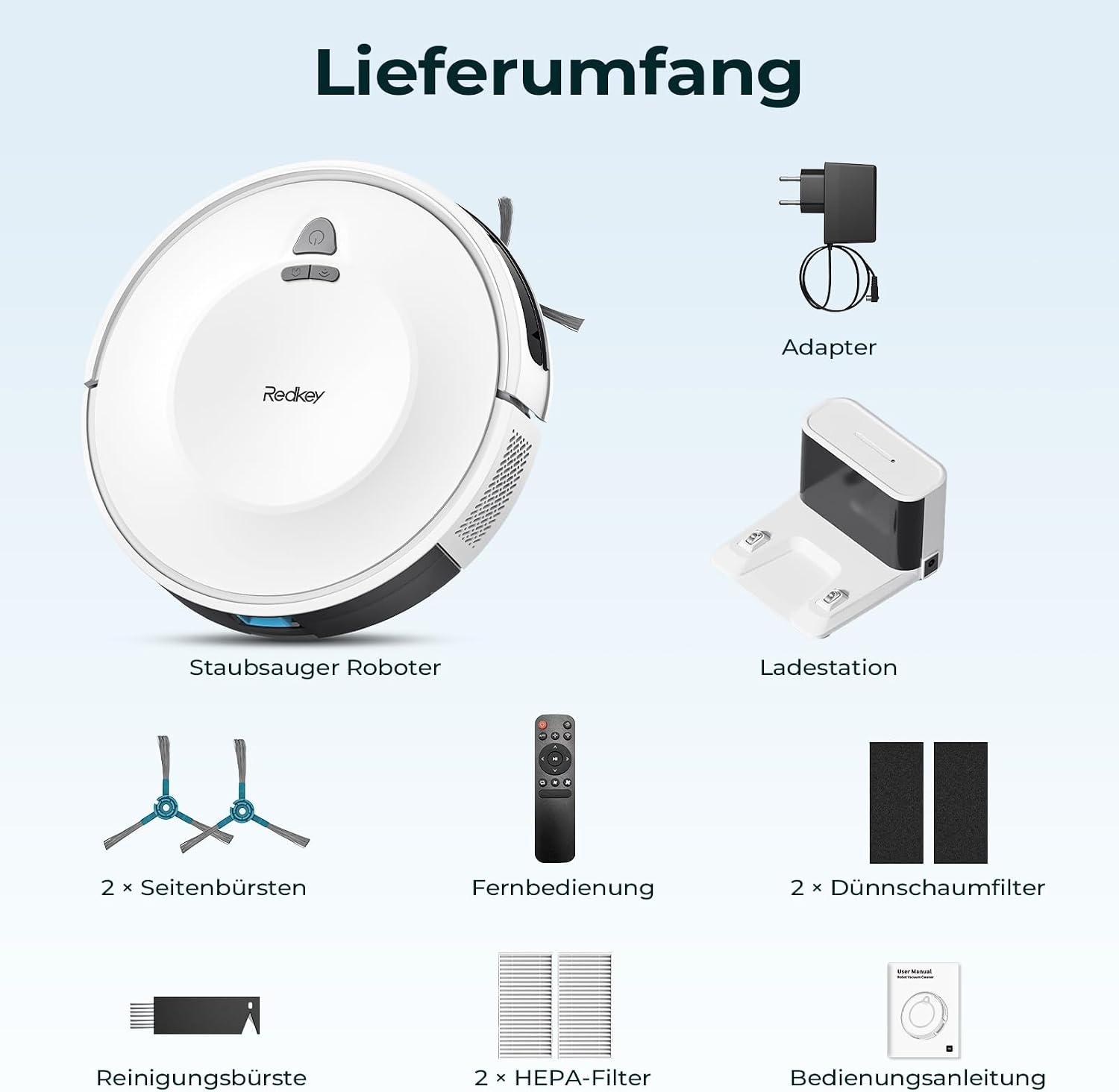 Saugroboter E6 Weiß, 3800Pa, 7,5cm flach - 34% Rabatt auf Auspackware