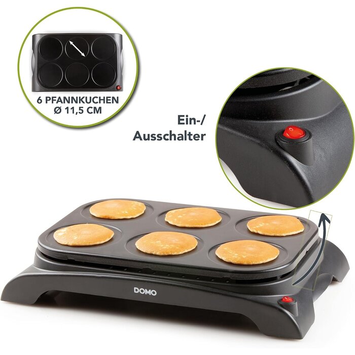 Pfannkuchenmaker für 6 Pancakes & Eier, 1000 Watt - 32% Rabatt