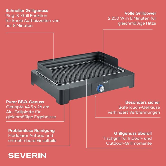 Elektro-Tischgrill 2200W für Innen & Außen - 34% Rabatt