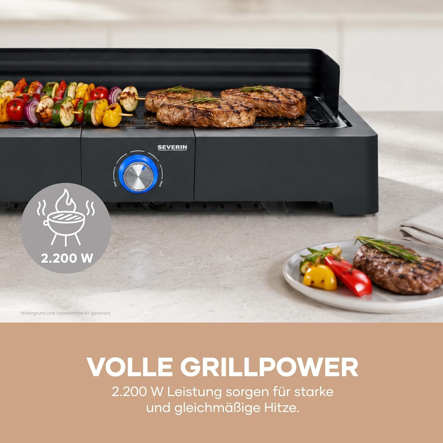 Elektro-Tischgrill 2200W für Innen & Außen - 34% Rabatt