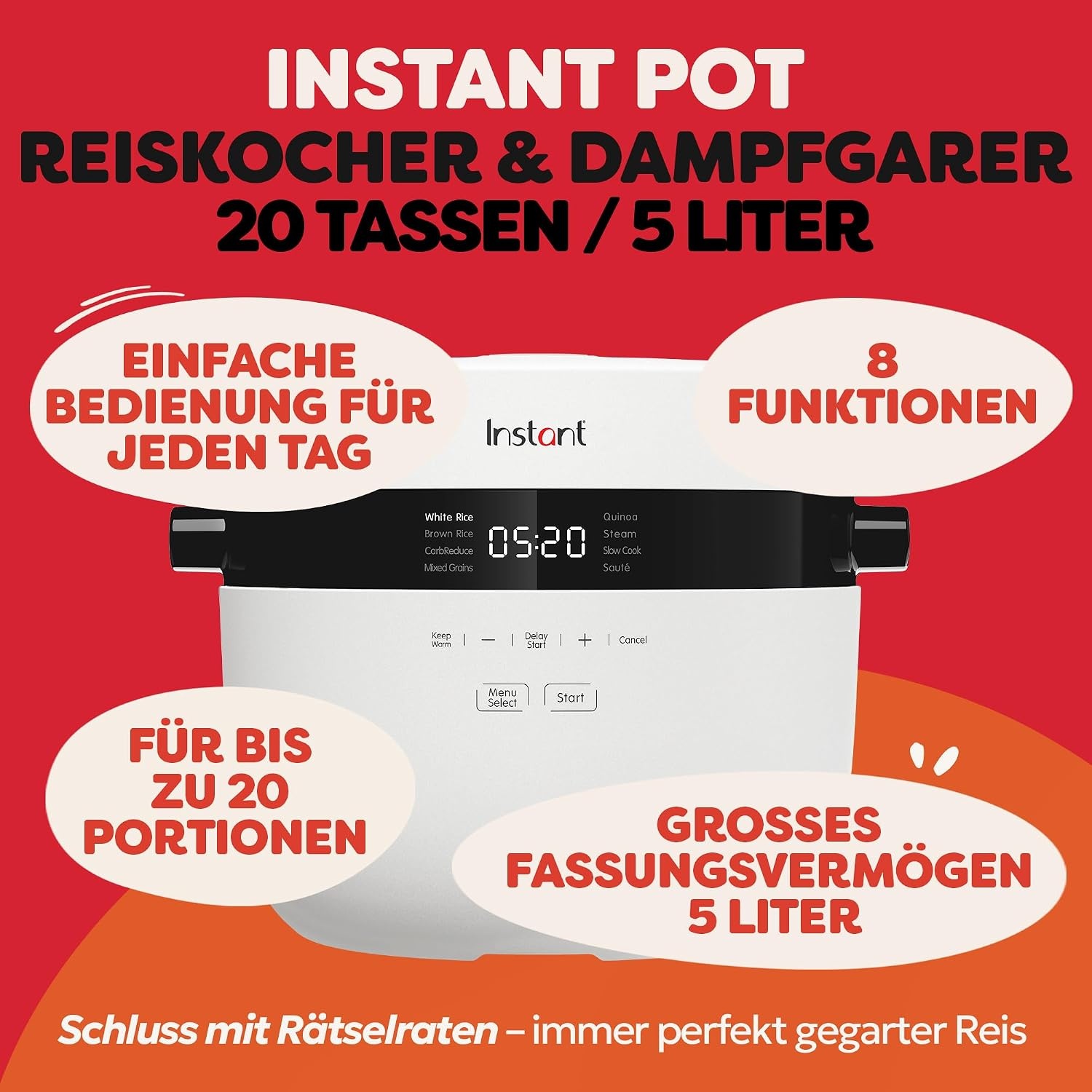 Reiskocher 5L mit CarbReduce-Technologie - 34% Rabatt auf Ausgepackt-Zustand