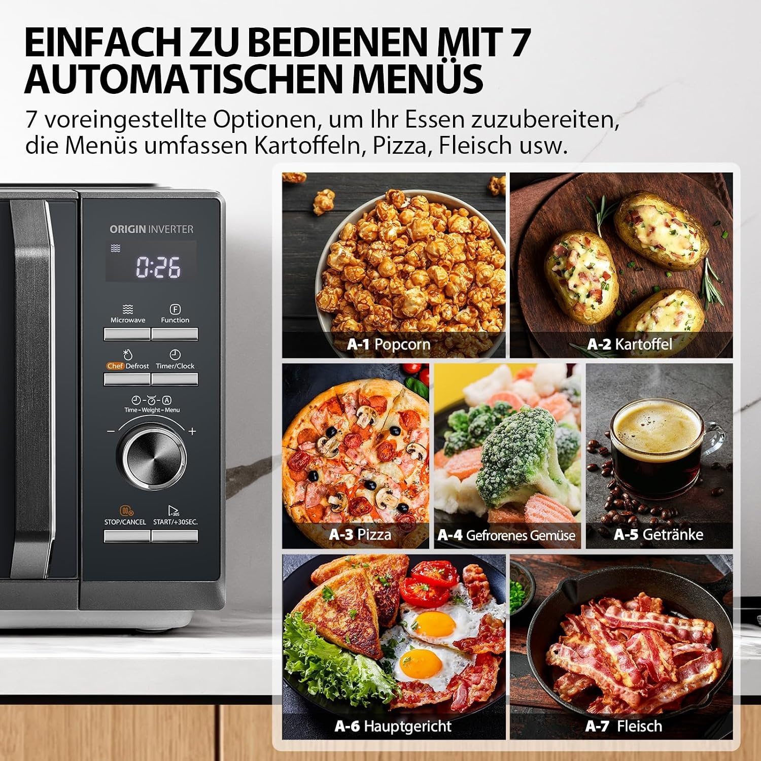Solo-Mikrowelle 25L 900W in Morandi-Grau - 34% Rabatt