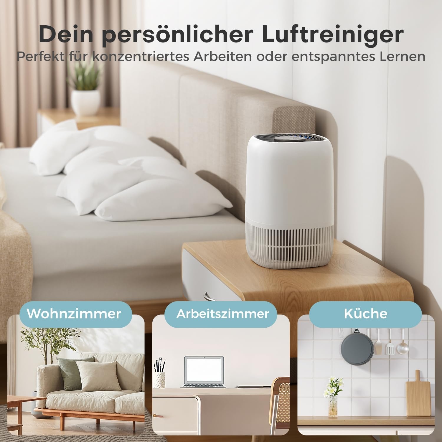 Tragbarer Luftreiniger H13 HEPA mit Aromatherapie - 32% Rabatt