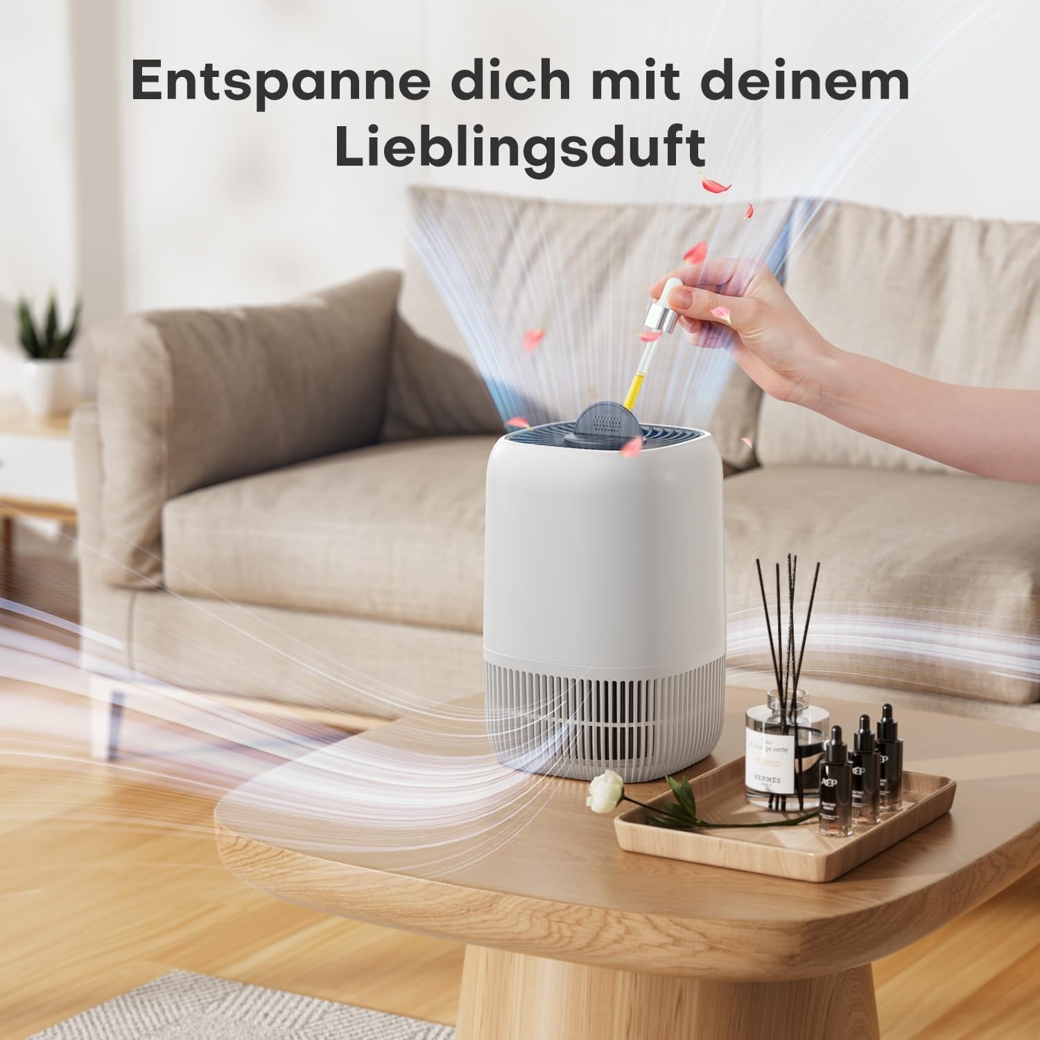 Tragbarer Luftreiniger H13 HEPA mit Aromatherapie - 32% Rabatt