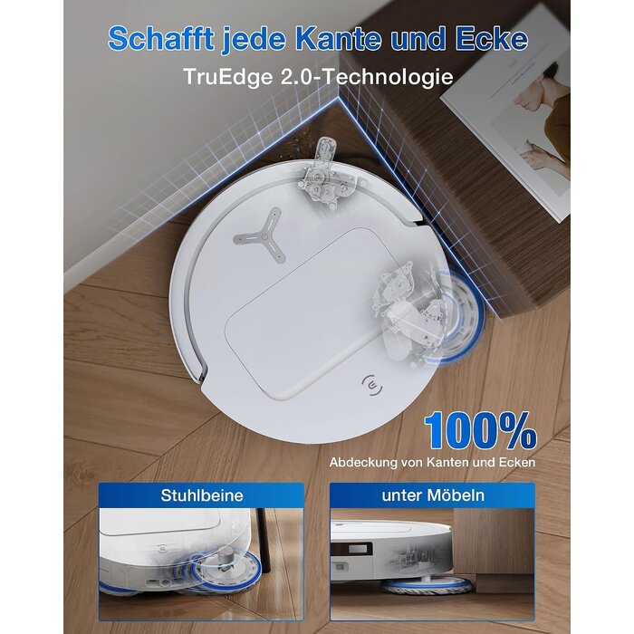 Saug- und Wischroboter OMNI-Station 25.000 Pa, 81 mm flach - 35% Rabatt