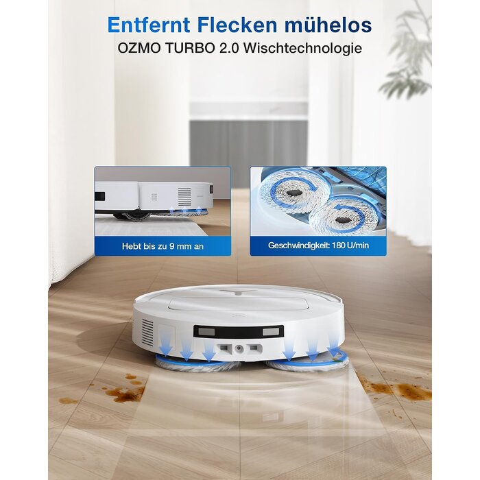Saug- und Wischroboter OMNI-Station 25.000 Pa, 81 mm flach - 35% Rabatt