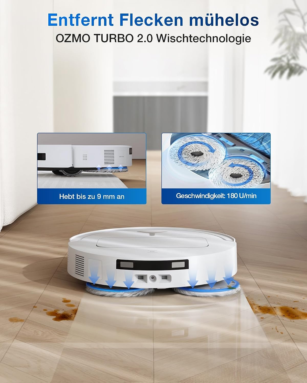 Saug- und Wischroboter OMNI-Station 25.000 Pa, 81 mm flach - 35% Rabatt