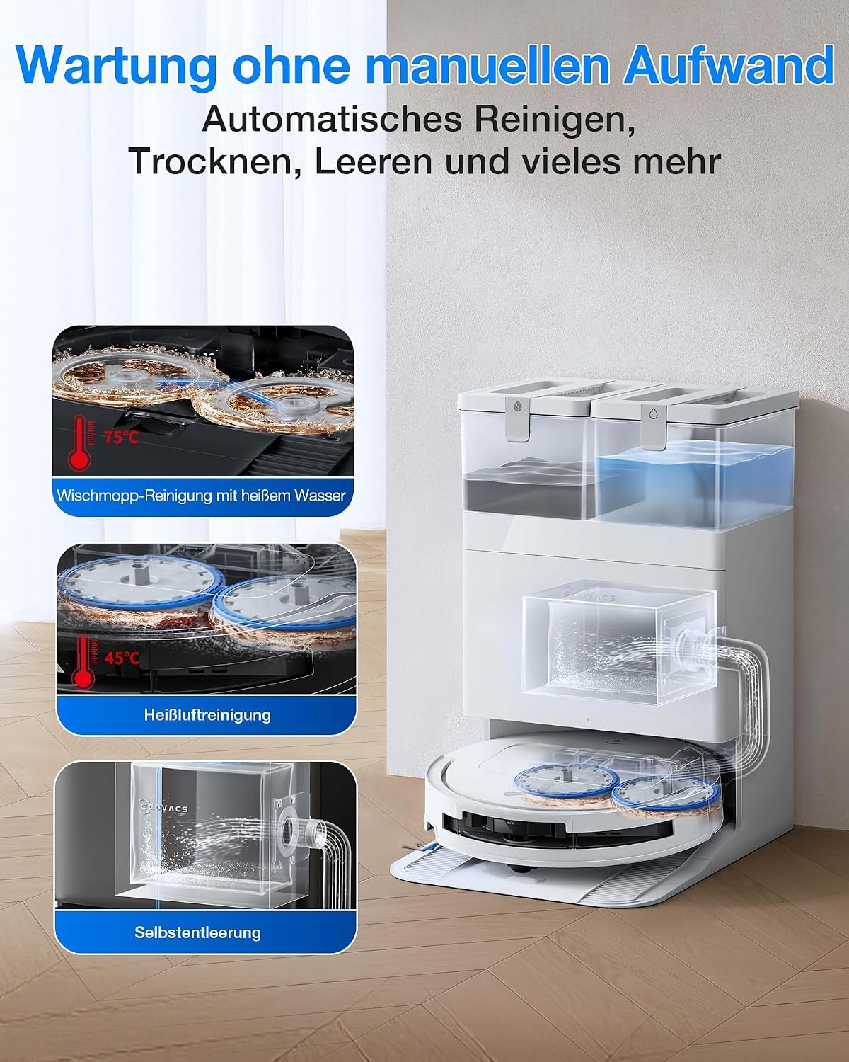 Saug- und Wischroboter mit OMNI-Station, 81 mm flach - 35% Rabatt