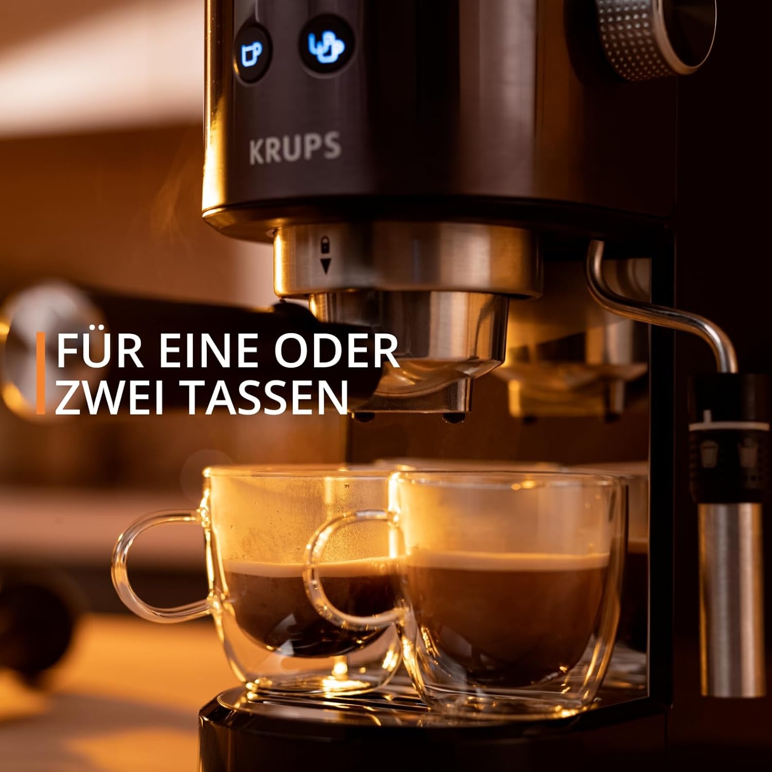 Kompakte Espressomaschine mit 15 Bar - Schwarz/Edelstahl - 34% Rabatt