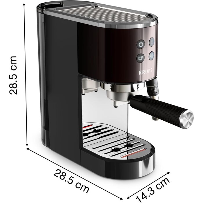Kompakte Espressomaschine mit 15 Bar - Schwarz/Edelstahl - 34% Rabatt
