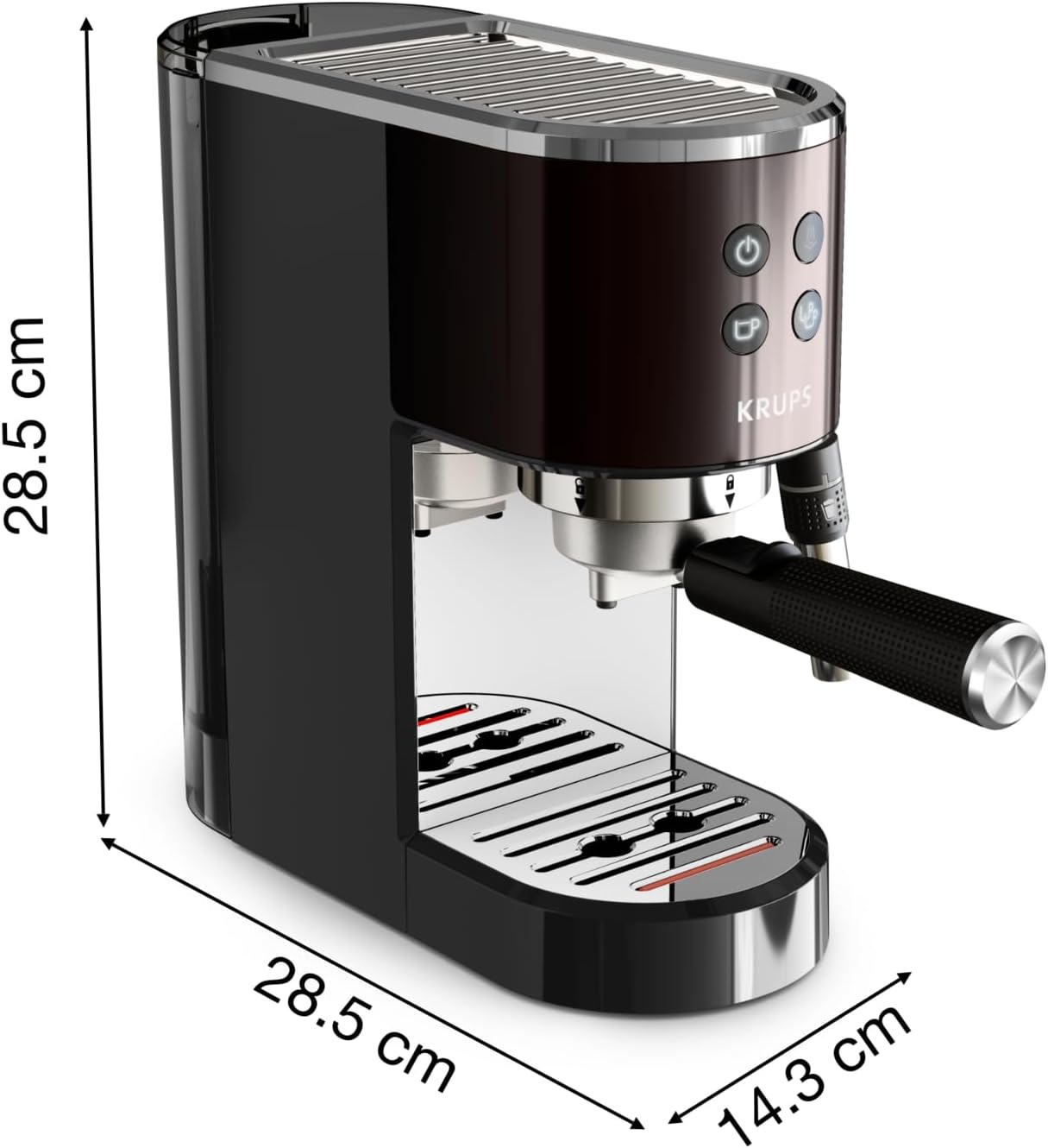 Kompakte Espressomaschine mit 15 Bar - Schwarz/Edelstahl - 34% Rabatt