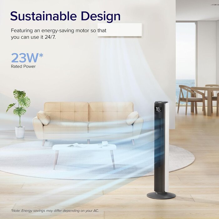 Turmventilator 42 Zoll 25dB Weiß - 29% Rabatt
