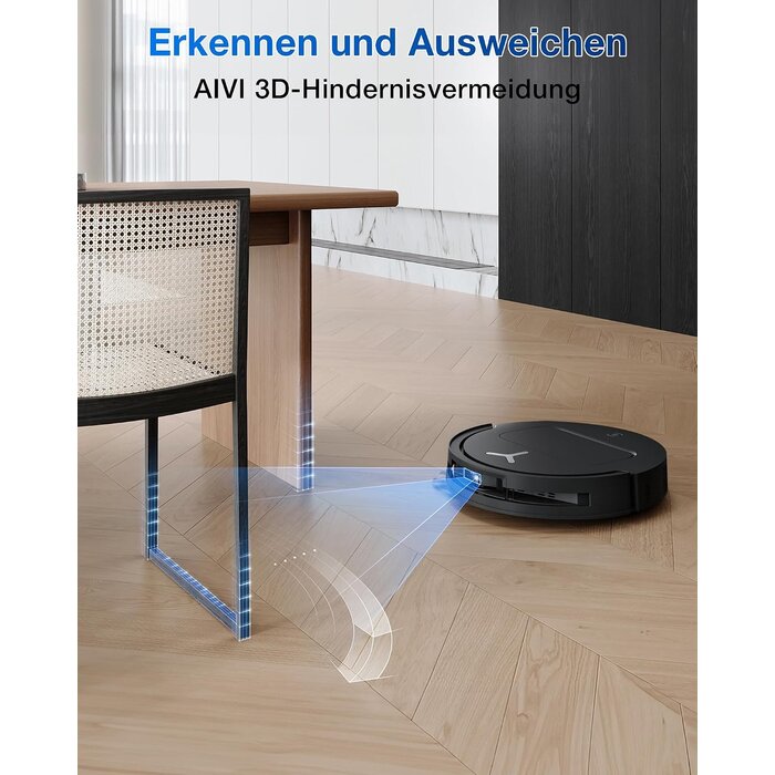 Saugroboter mit Wischfunktion 35% Rabatt | 25.000 Pa | Ultraflach 81 mm | Schwarz