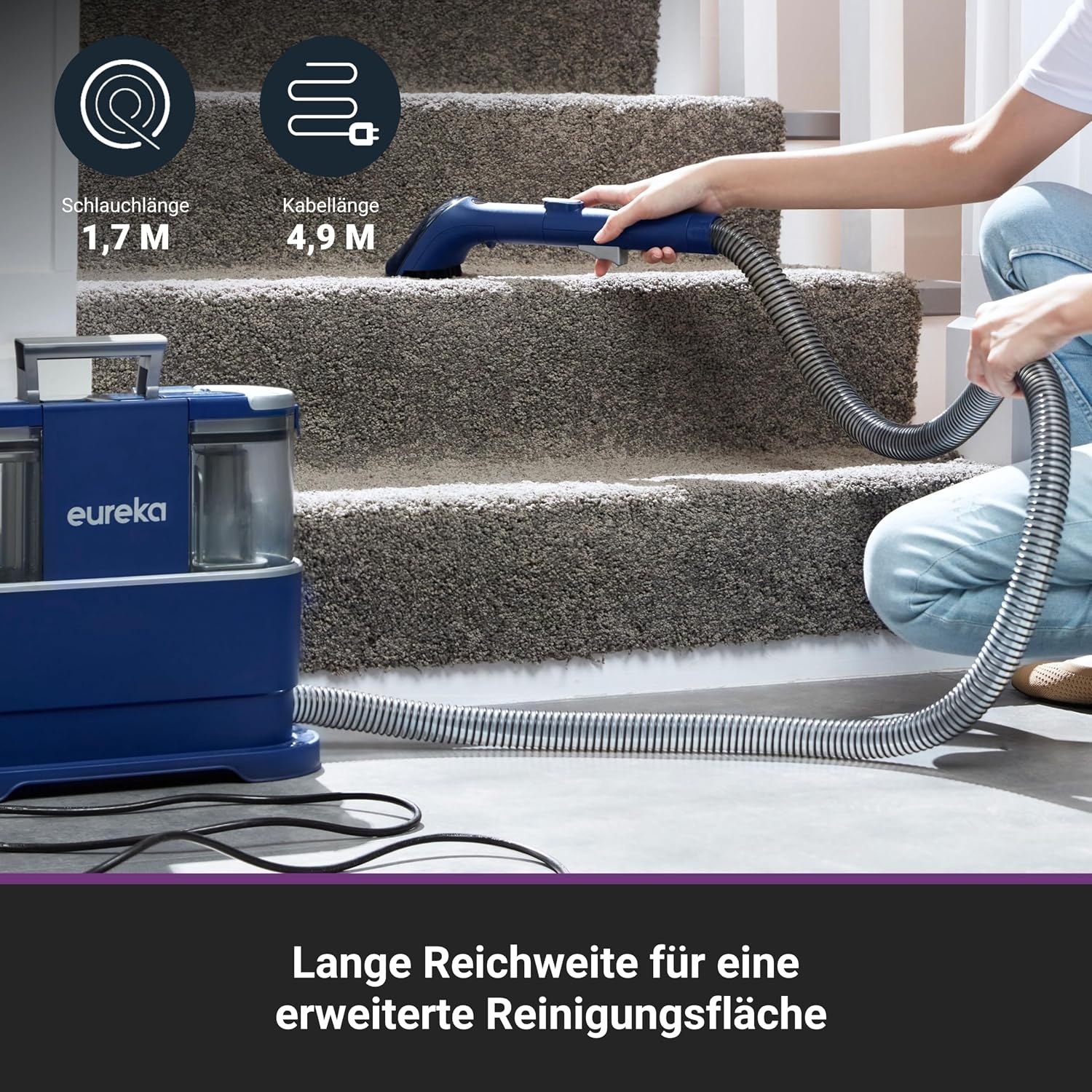 Waschsauger für Teppiche & Polster, 12500Pa, 1,5L, Blau - 34% Rabatt
