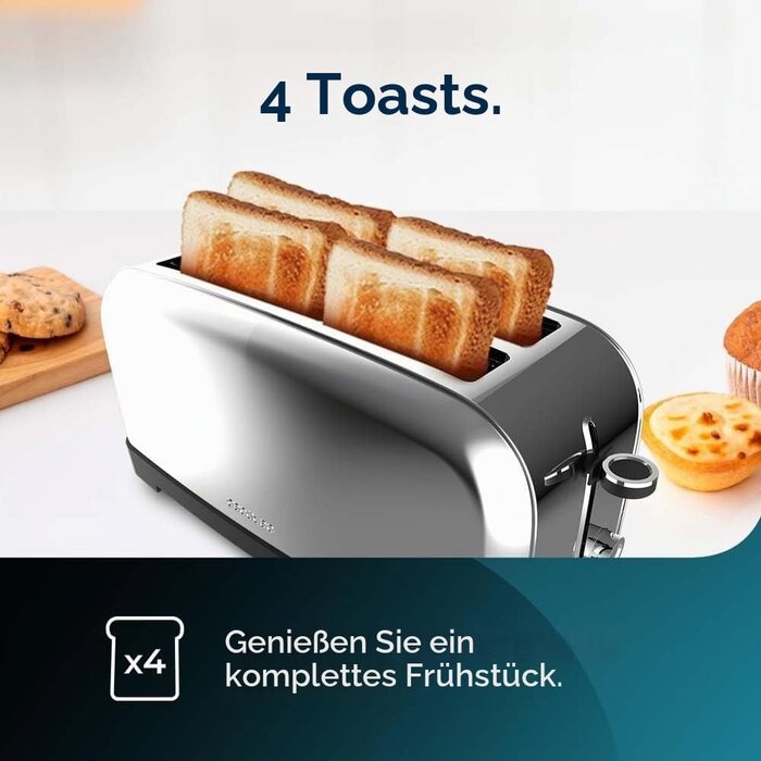 Edelstahl-Langschlitz-Toaster 1500W | 32% Rabatt