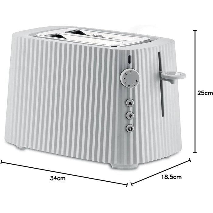 Designer Toaster Plissee-Optik Weiß 850W | 34% Rabatt