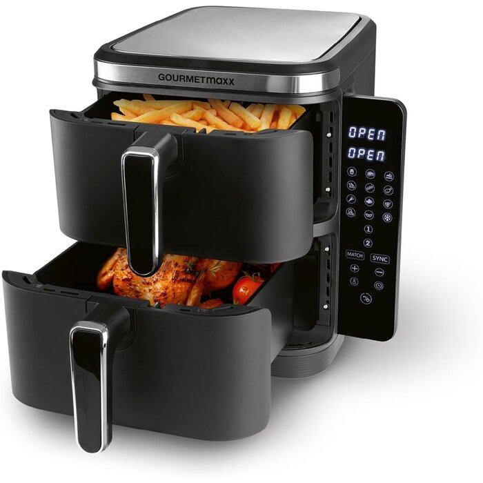 Vertikale 10L Heißluftfritteuse - 35% Rabatt - Schwarz