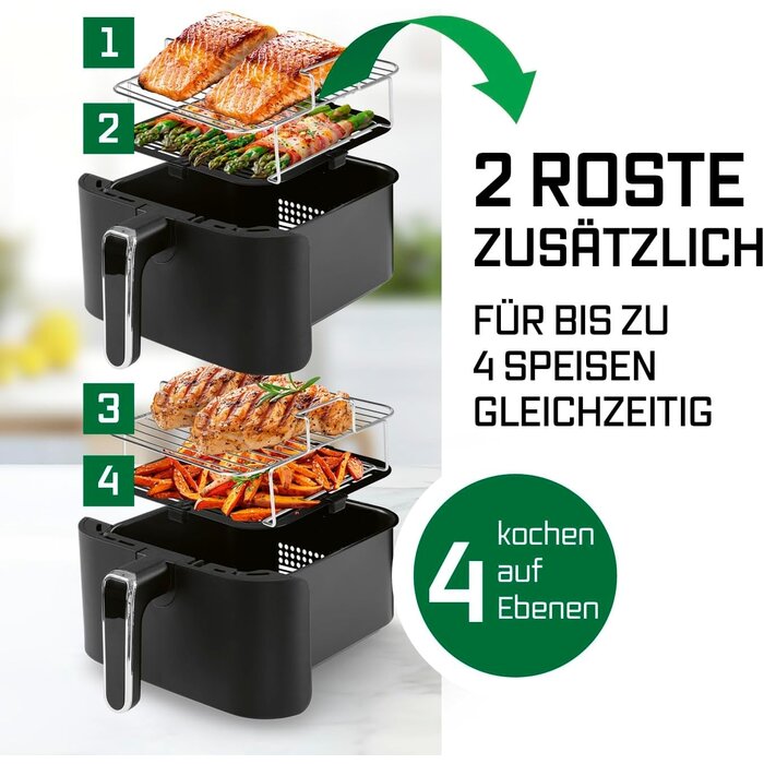 Vertikale 10L Heißluftfritteuse - 35% Rabatt - Schwarz