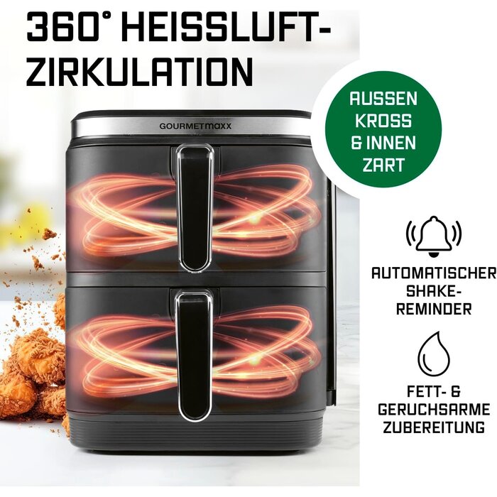 Vertikale 10L Heißluftfritteuse - 35% Rabatt - Schwarz