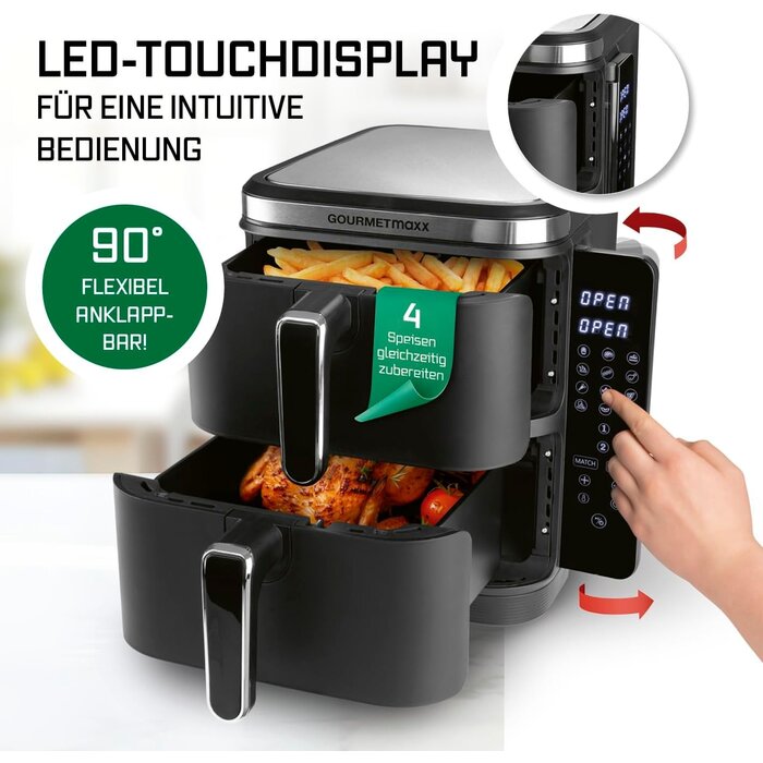Vertikale 10L Heißluftfritteuse - 35% Rabatt - Schwarz