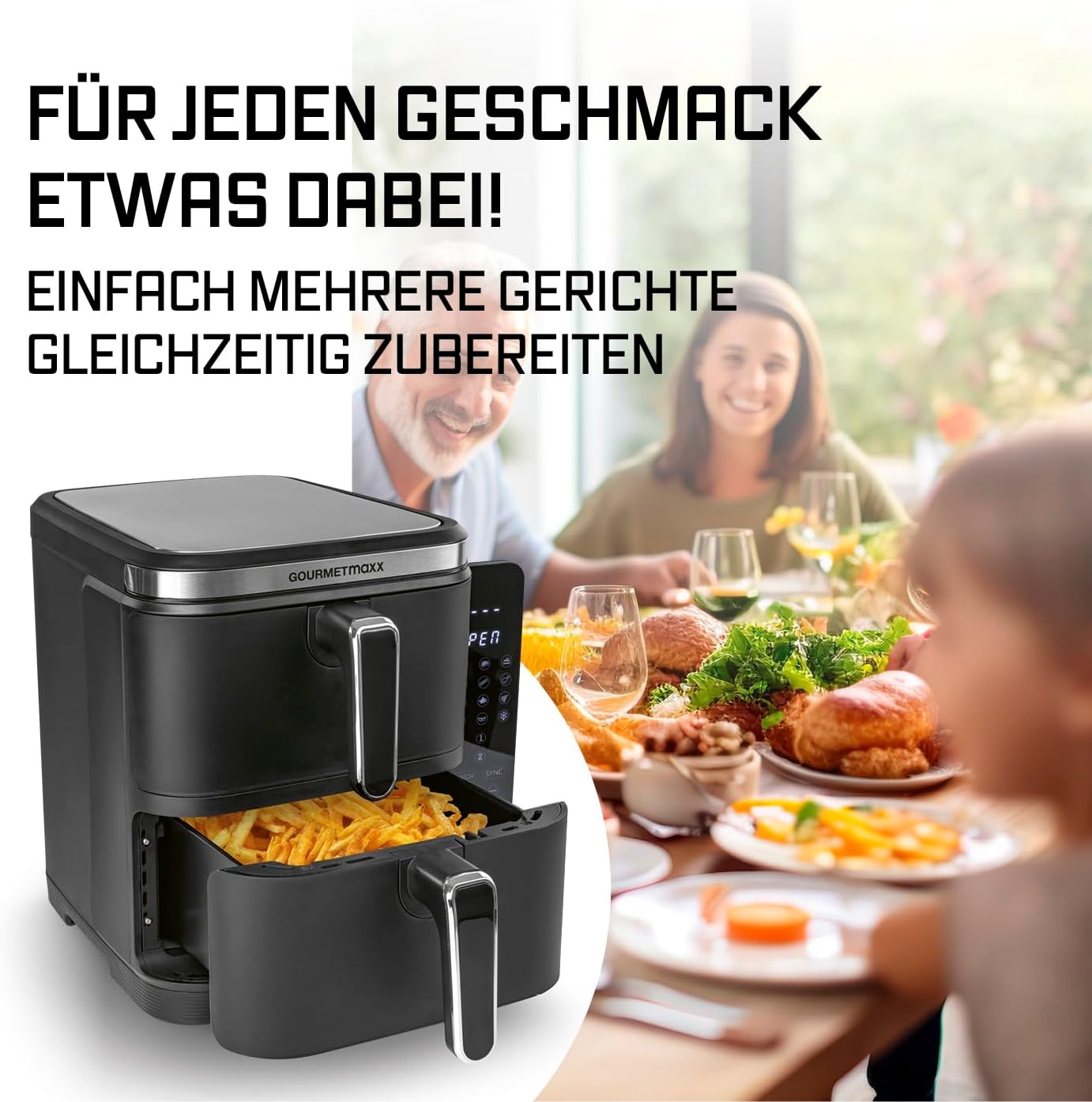 Vertikale 10L Heißluftfritteuse - 35% Rabatt - Schwarz