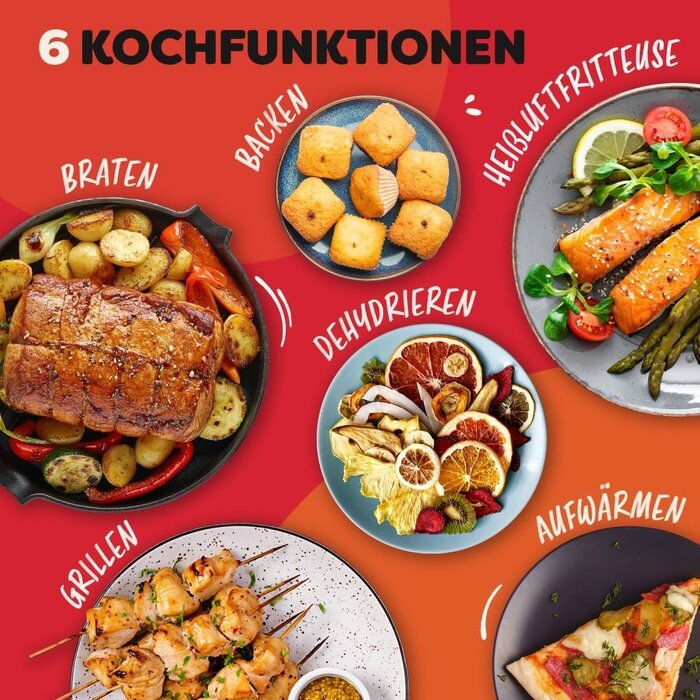 Doppelkammer-Heißluftfritteuse 8L Trüffelgrau - 34% Rabatt