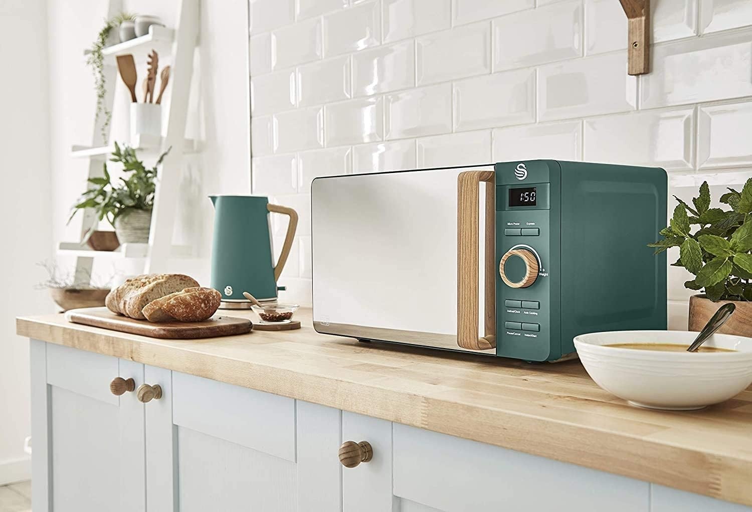 Design Mikrowelle 20L, 800W, Mattgrün - 34% Rabatt auf Retoure
