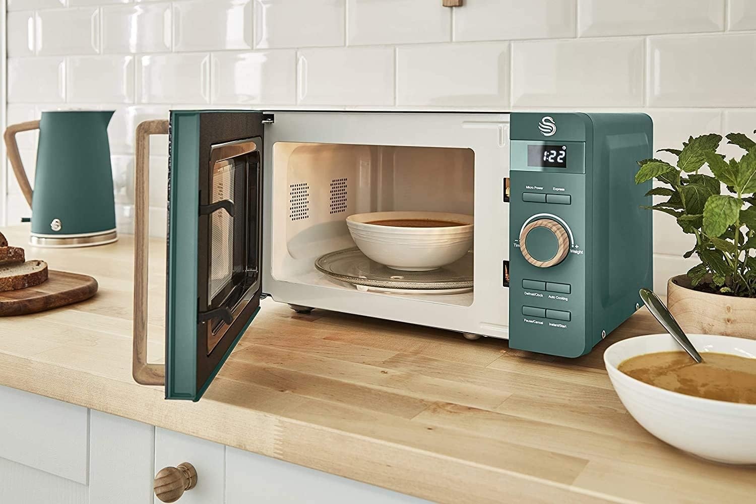Design Mikrowelle 20L, 800W, Mattgrün - 34% Rabatt auf Retoure