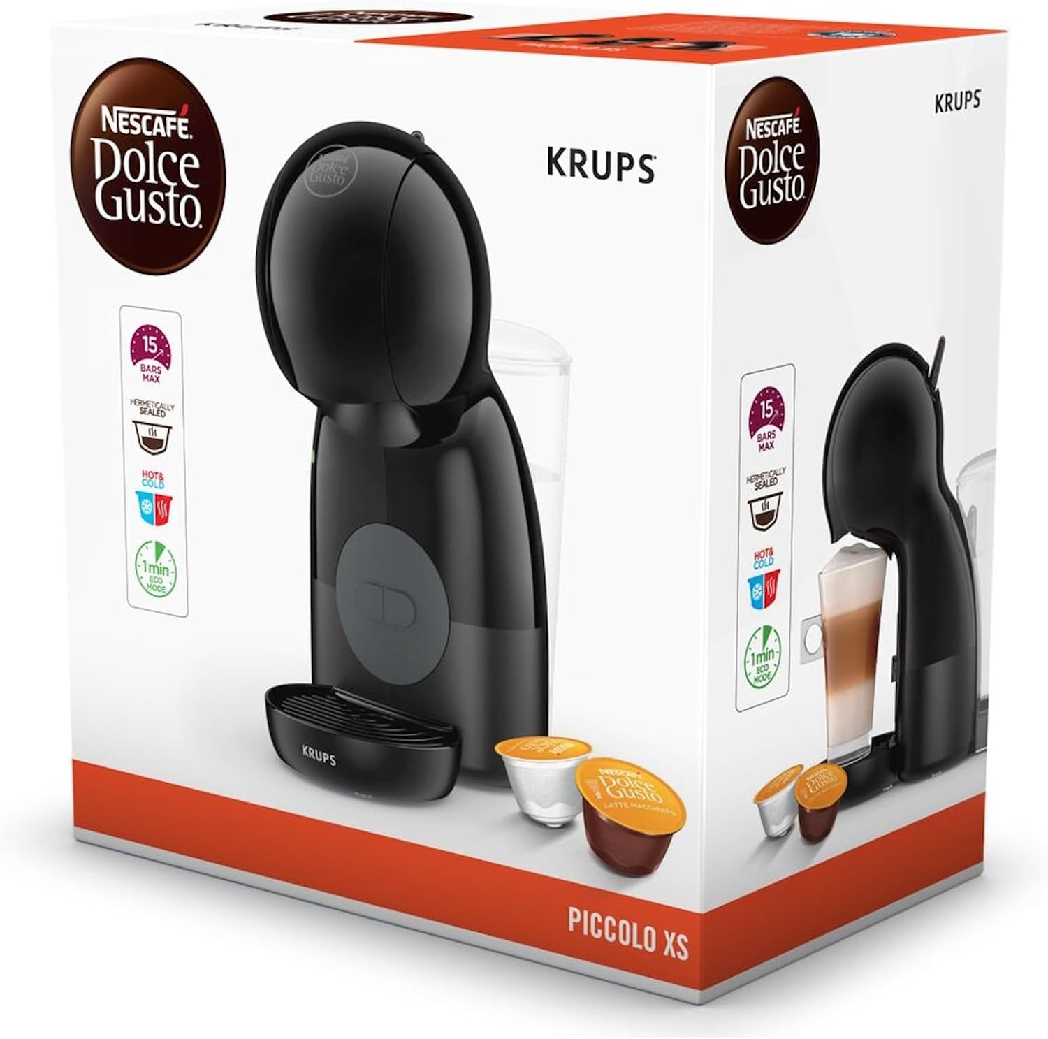 Kompakte Kapselkaffeemaschine - Schwarz - 33% Rabatt